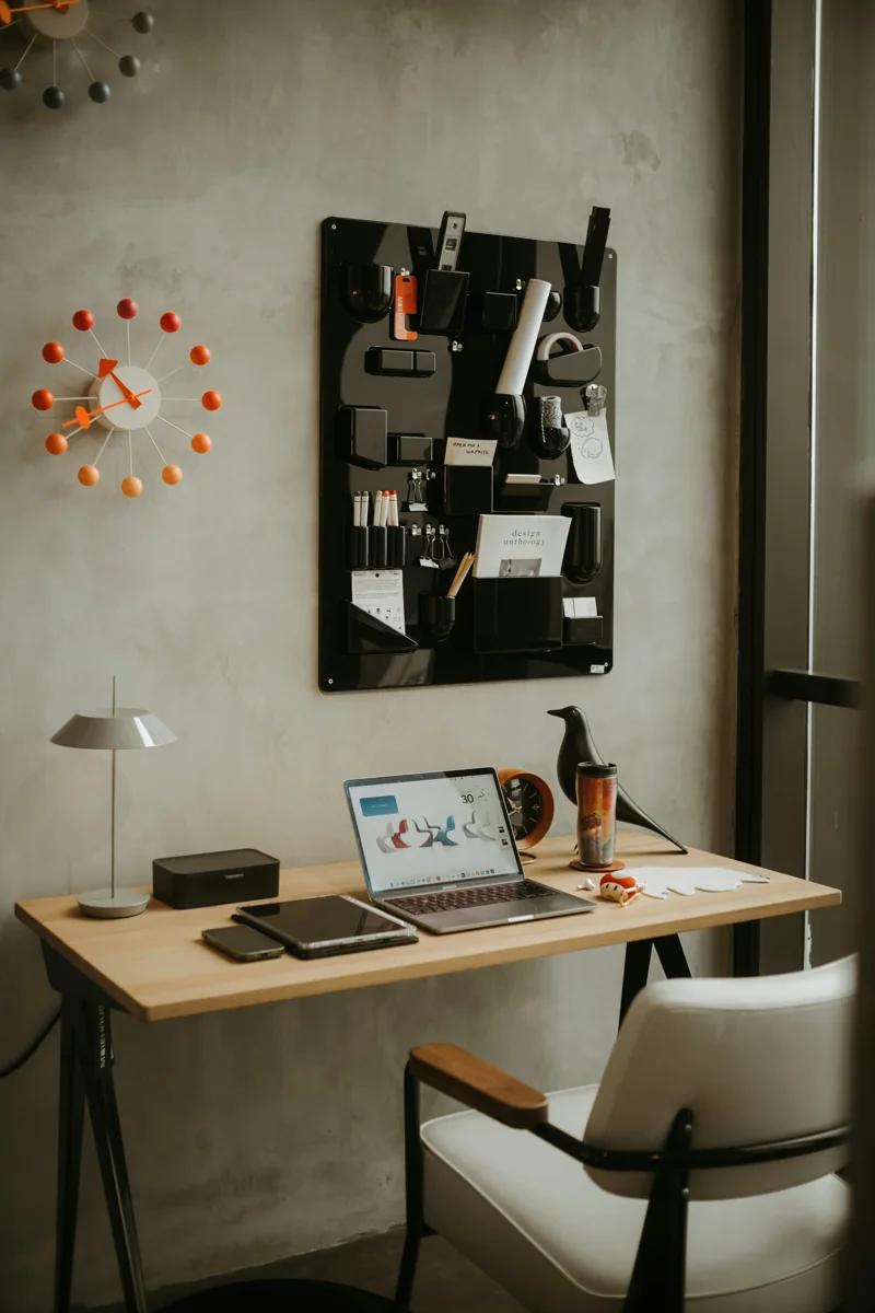 Thoughtful desktop workspace with devices